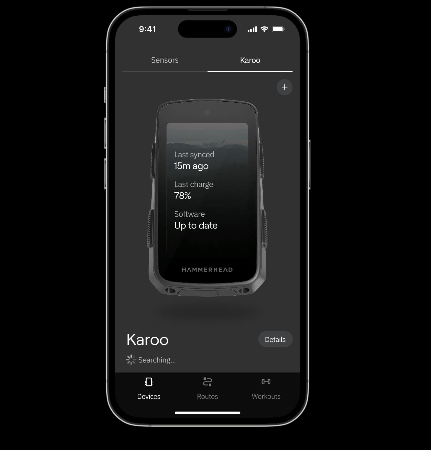 An iPhone showing off the Karoo Companion App's home page