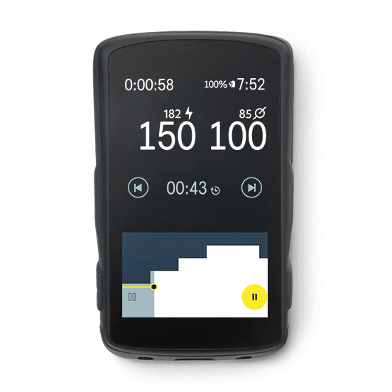 A gif of a Karoo's animated workout data fields