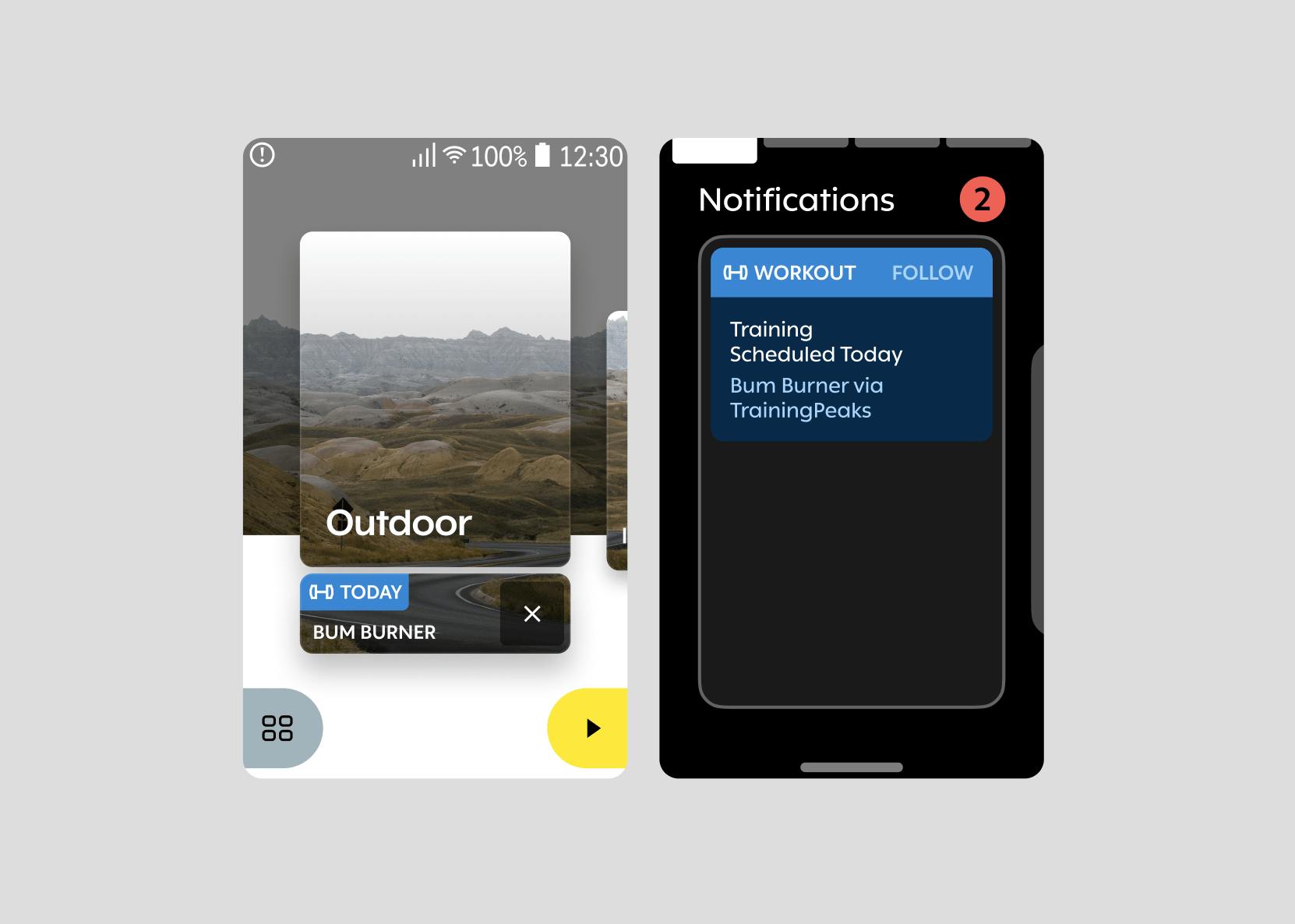 Screenshots of pre-loaded workouts on Karoo