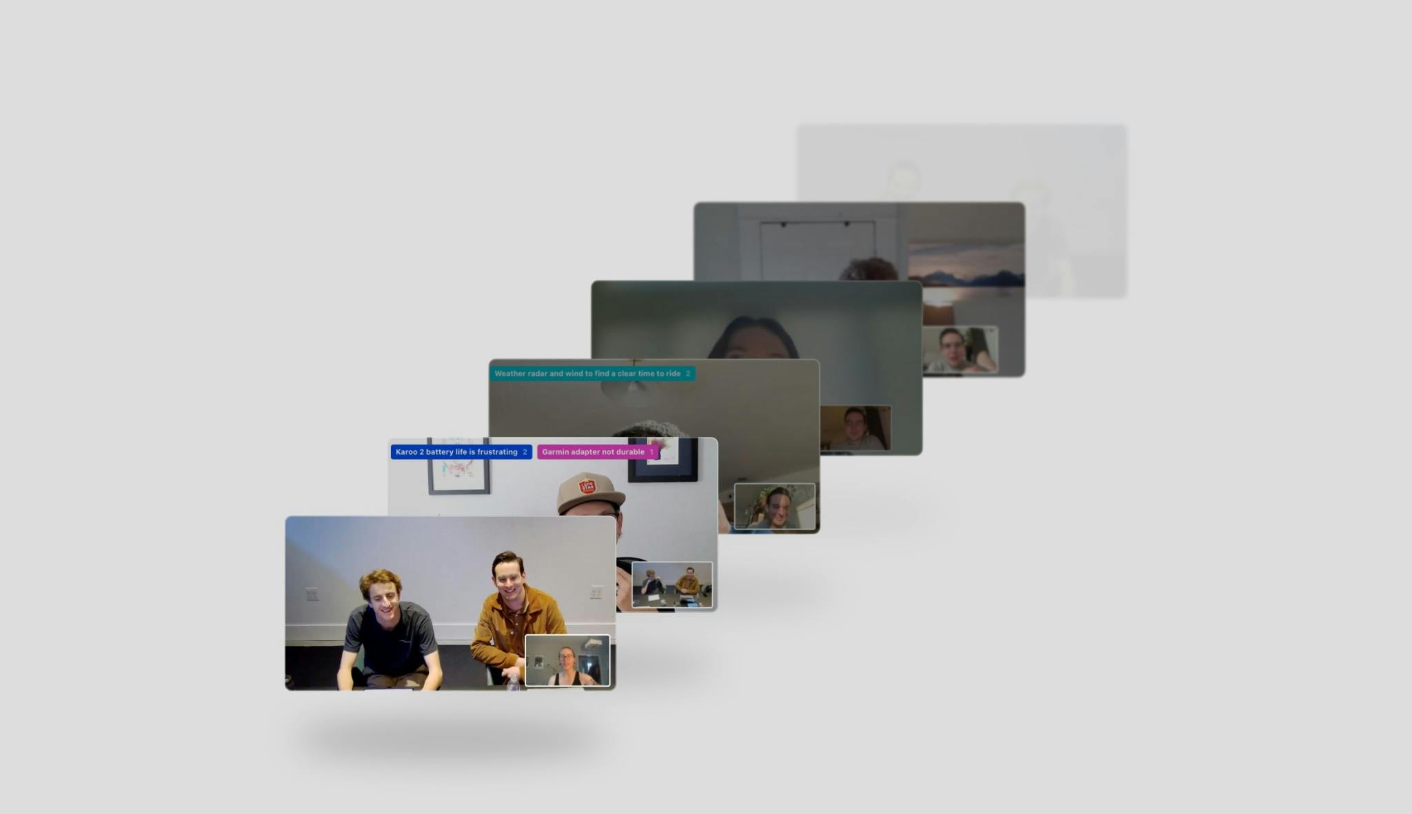 Screenshots from user interviews