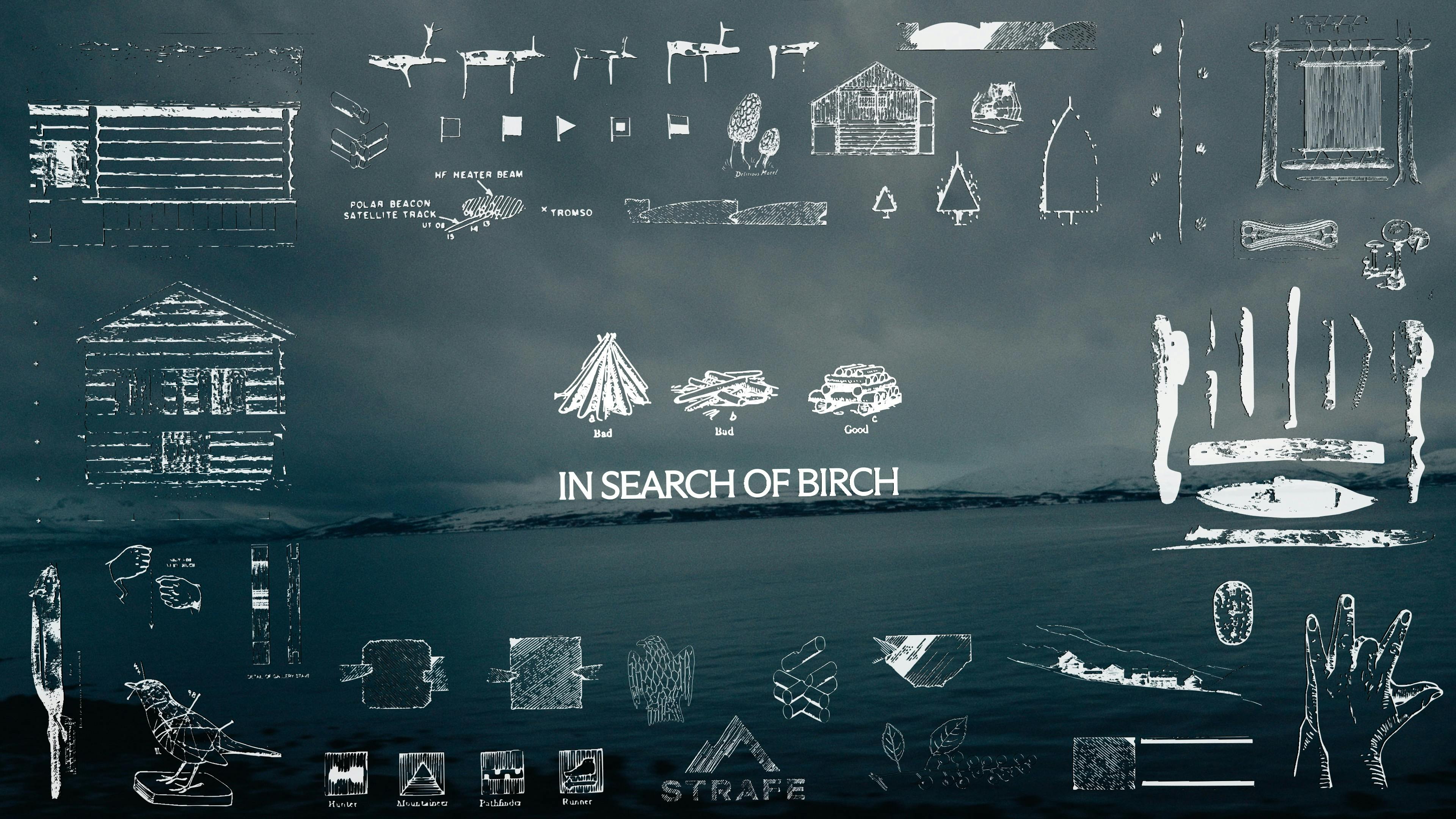 The title card of the ski film "In Search of Birch"