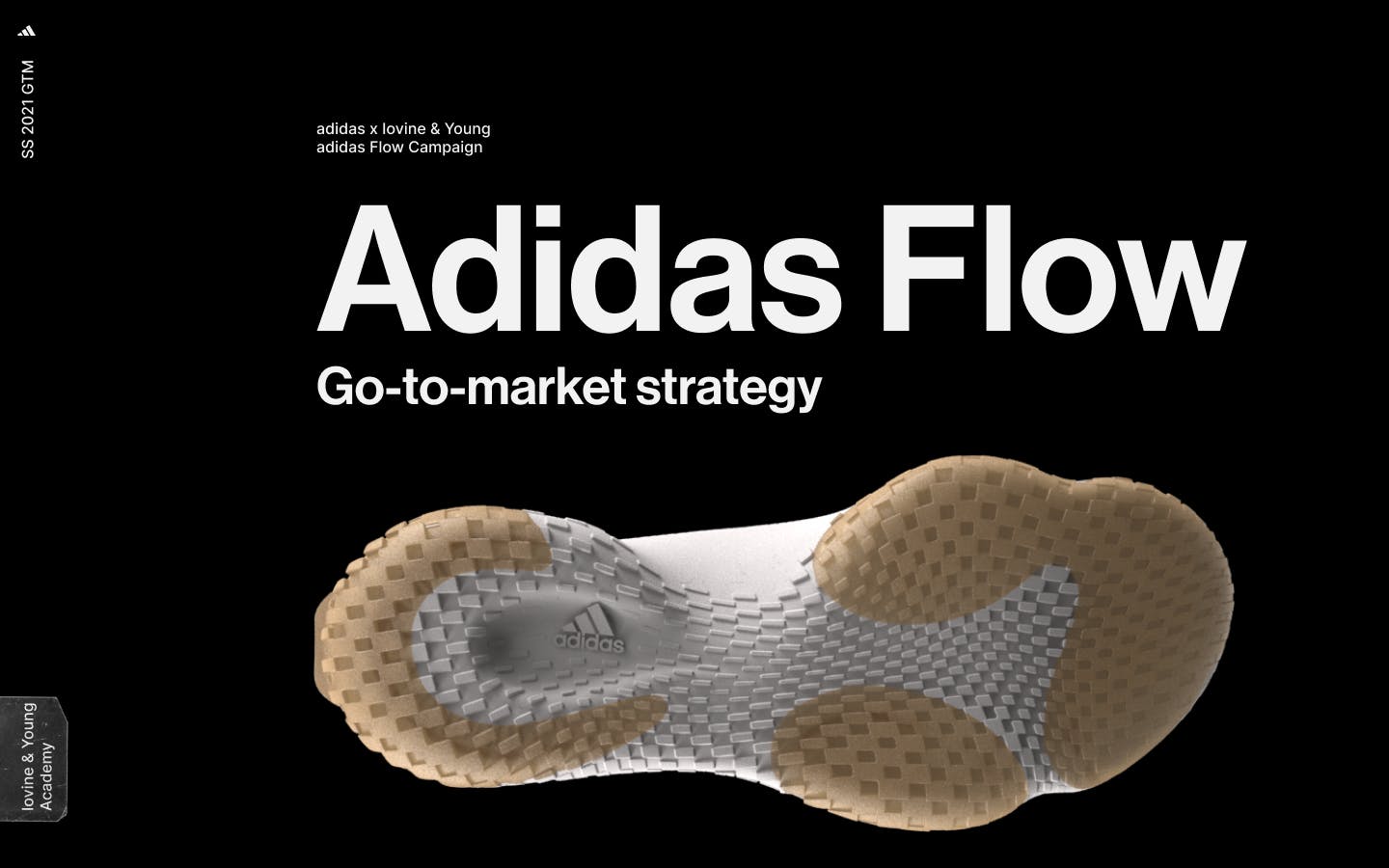 A slide from a marketing pitch showing an image of a shoe