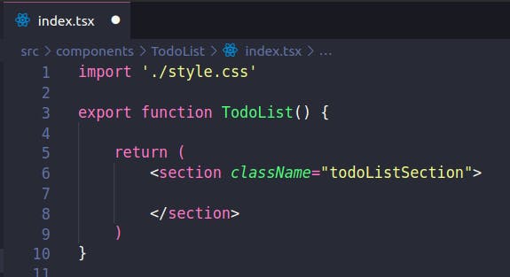TodoList file with component structure