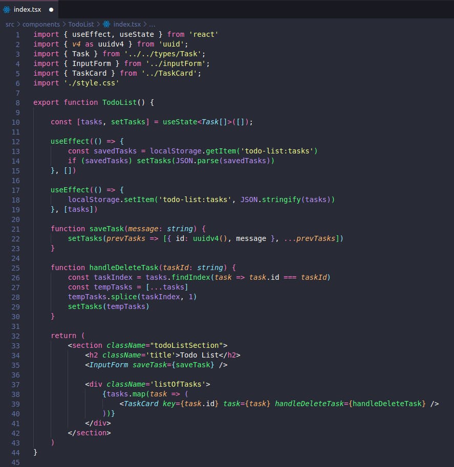 TodoList component done