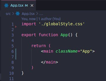 App.tsx after importing globalStyle