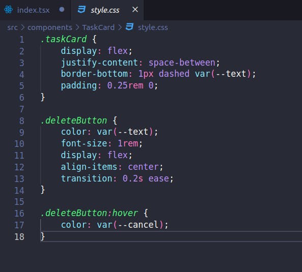 TaskCard stylesheet file