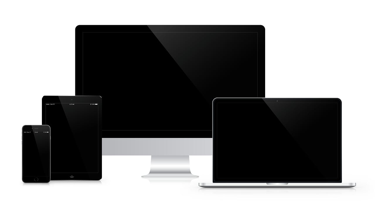Screens of different sizes and formats