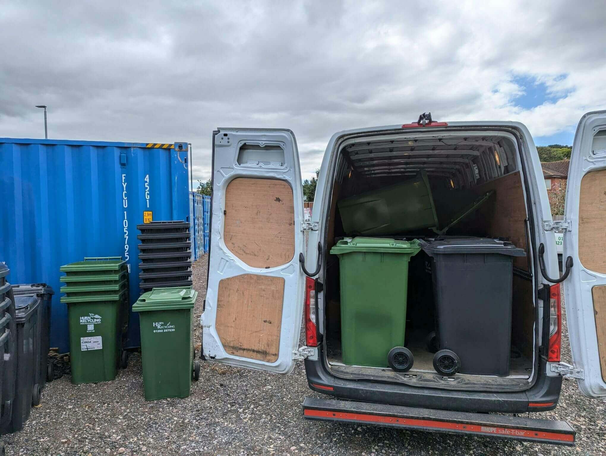 Van with bins