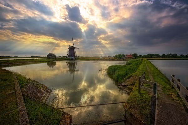 Water en windmolen