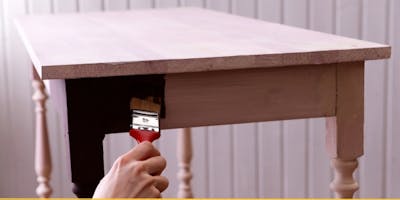 hand painting wooden table black