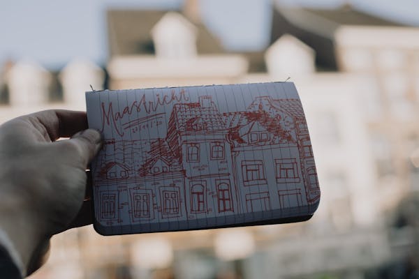 tekening van huizen in Maastricht 