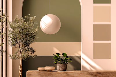 Hoek met verschillende aardetinten