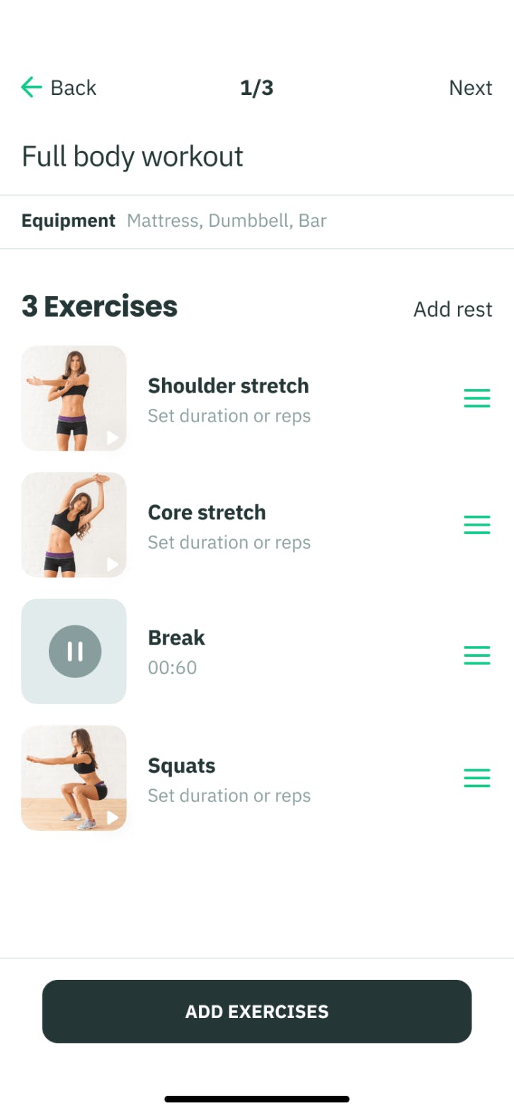 AI-assisted workout builder