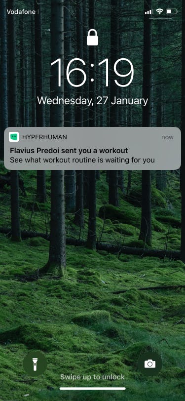 Send the workout link