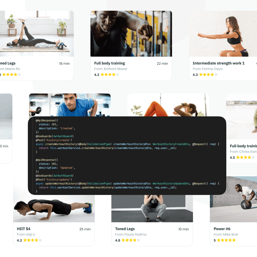 Build next-gen fitness experiences—not pipelines. Plug-and-play workouts, AI sessions, recommendations—no video infrastructure required.