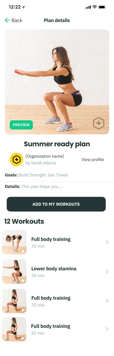 Create workout collections & plans