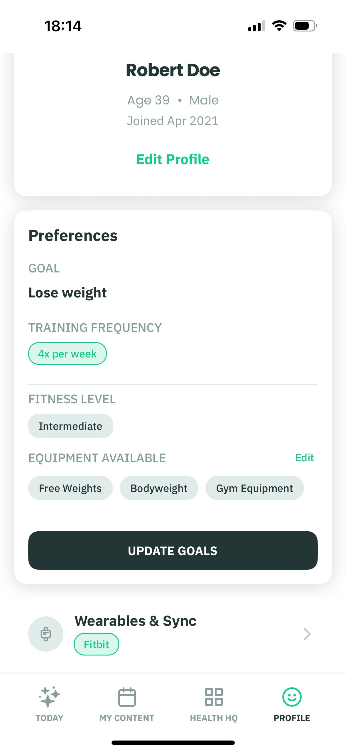 Set Your Profile