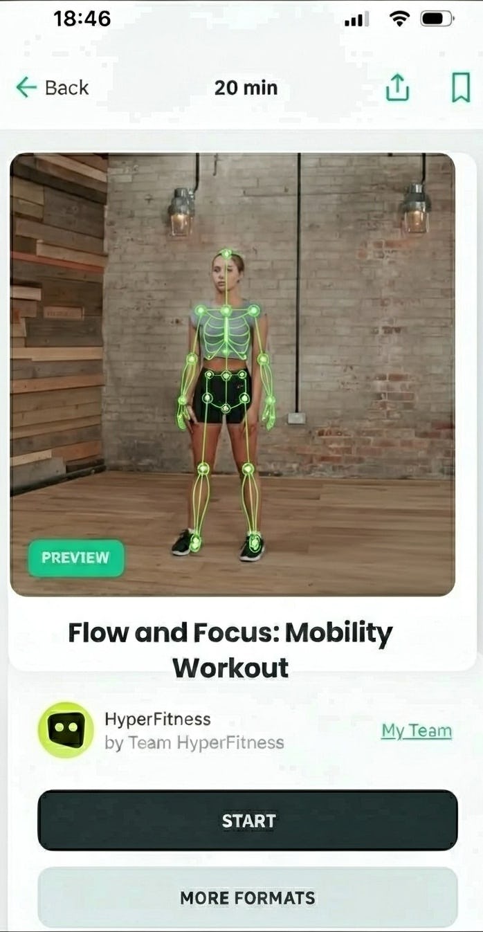 Club workout player with Asensei features
