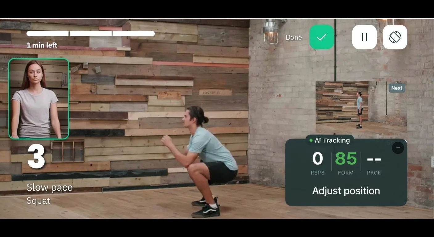 Motion analysis tracking reps and form in Assessment Mode