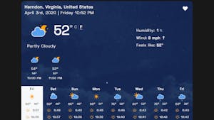Weather React Application UI Weather React Application UI