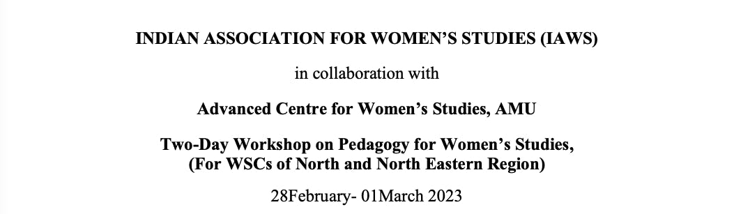 Pedagogy Workshop by IAWS and ACWS, AMU 2023
