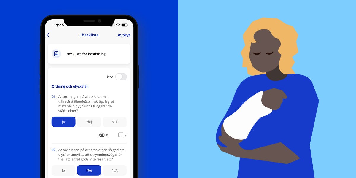IA-systemets app gör det möjligt att fånga riskobservationer på plats.