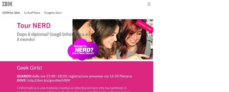 A screenshot of the website for NERD