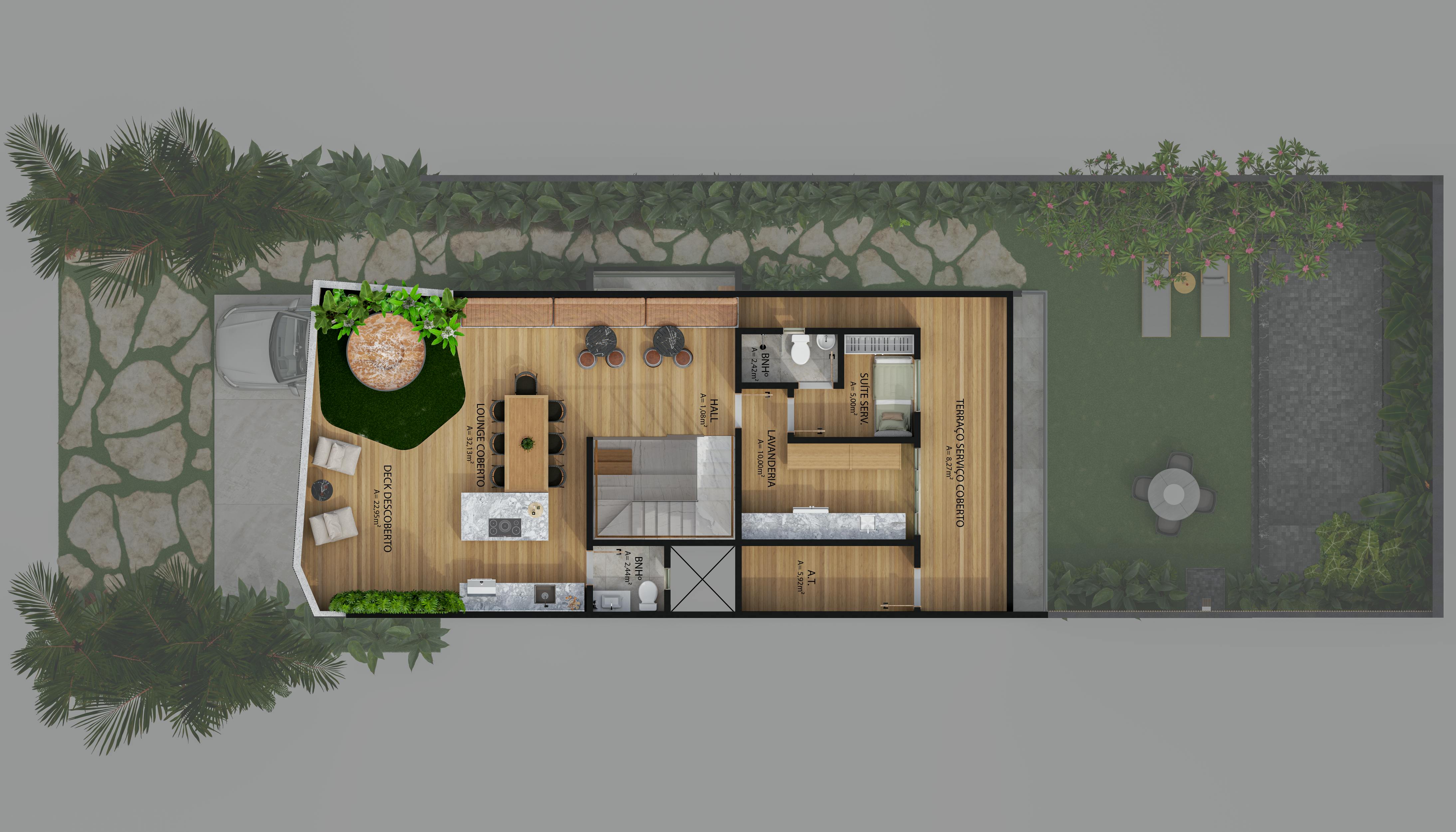 Rooftop com gourmet