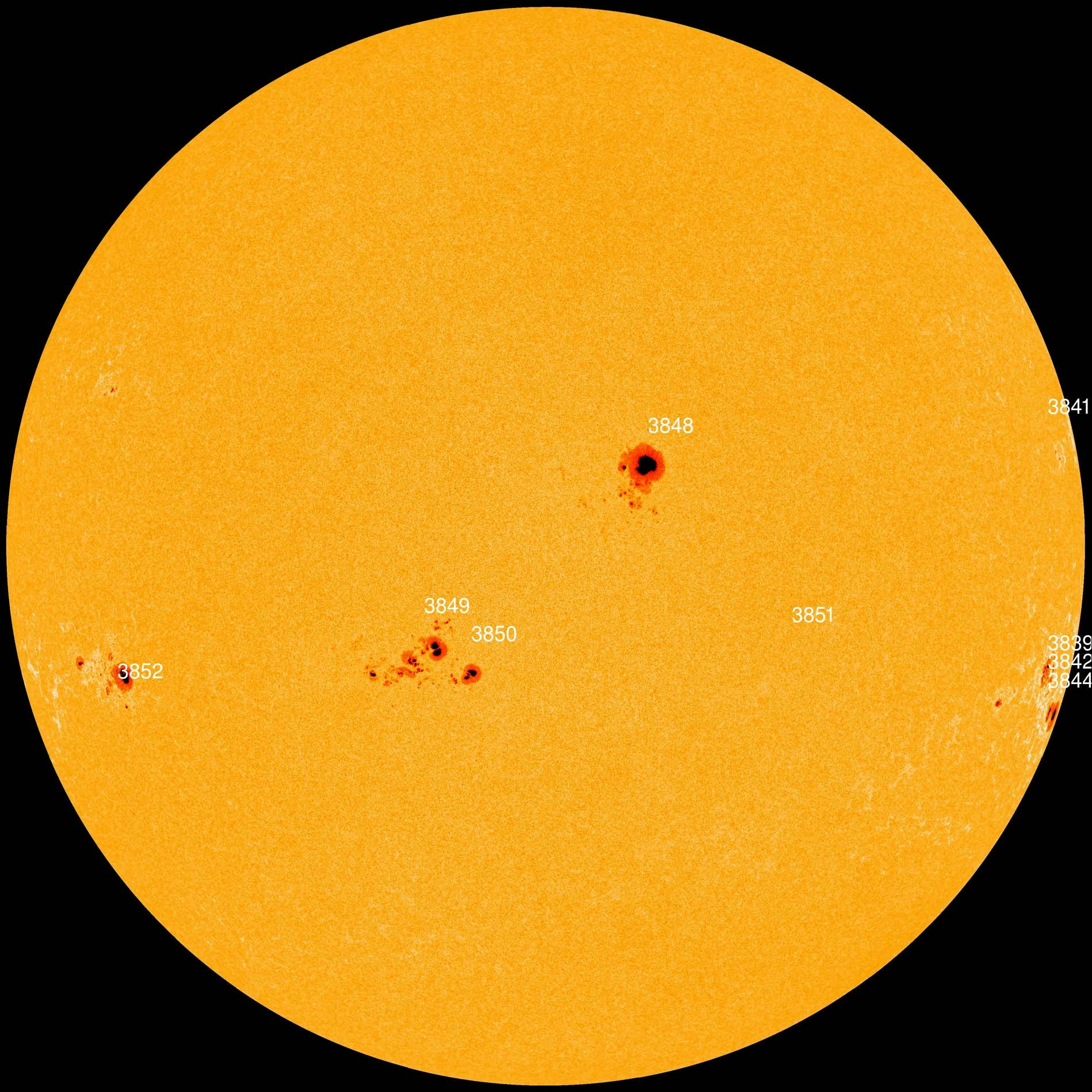 Sunspot region AR 3848