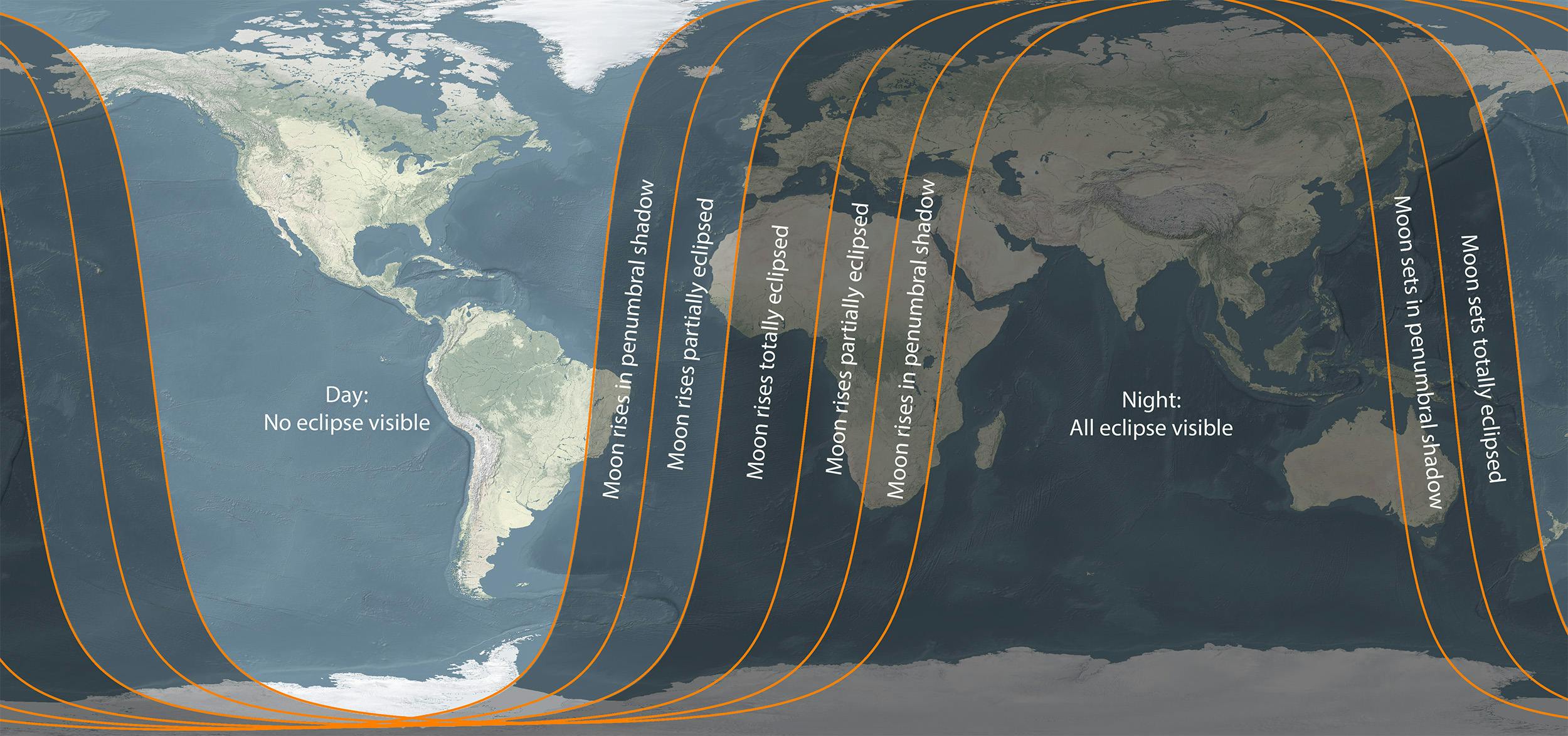 Sýnileikakort tunglmyrkvans 7. september 2025. Mynd: Andreas Dill / Sævar Helgi Bragason / icelandatnight.is