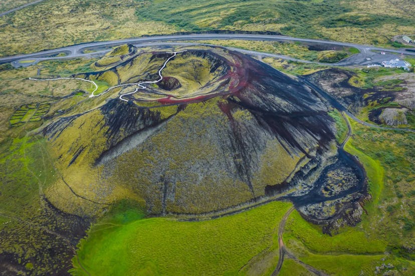 Iceland green volcano 
