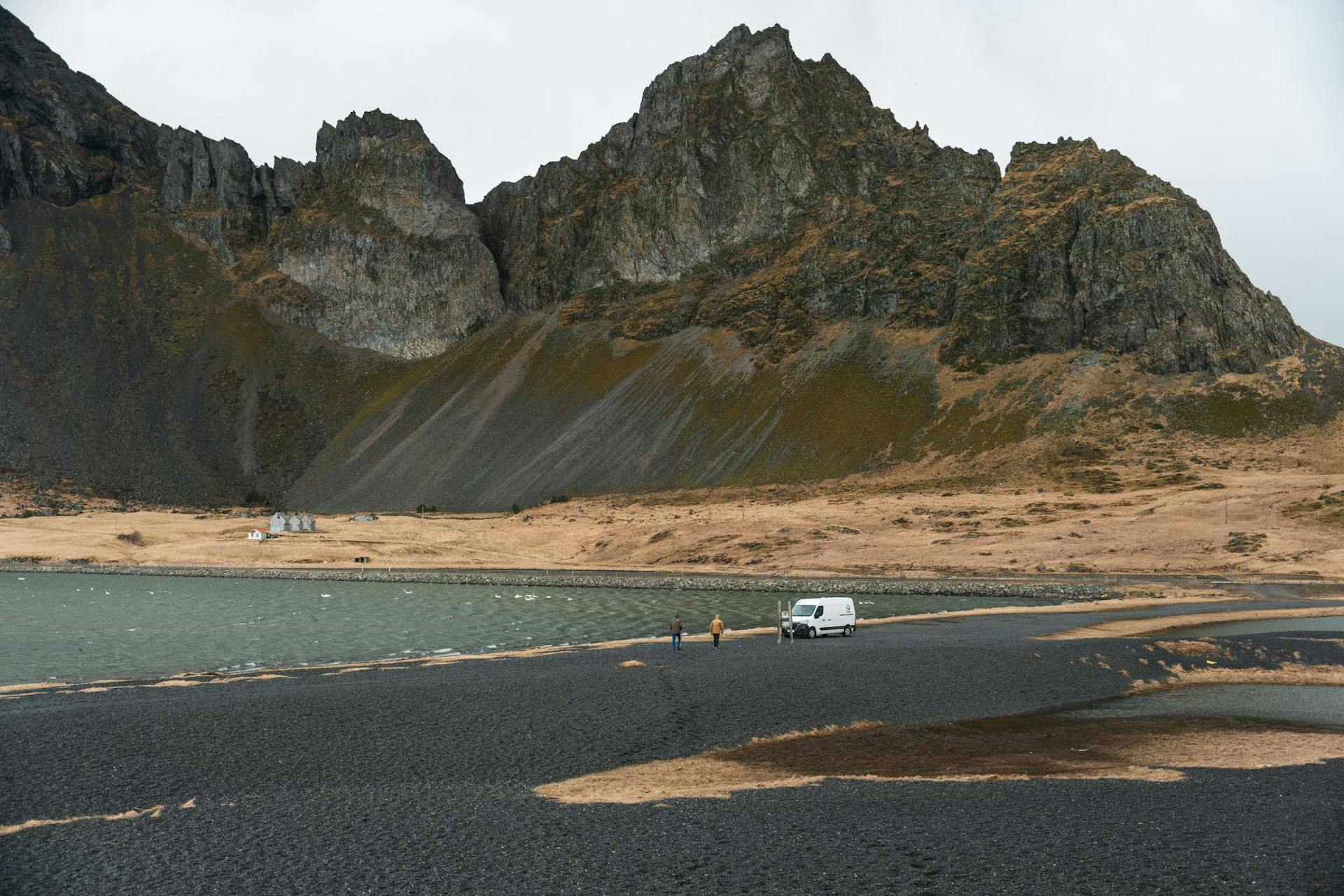 Iceland campervan surrounded by nature