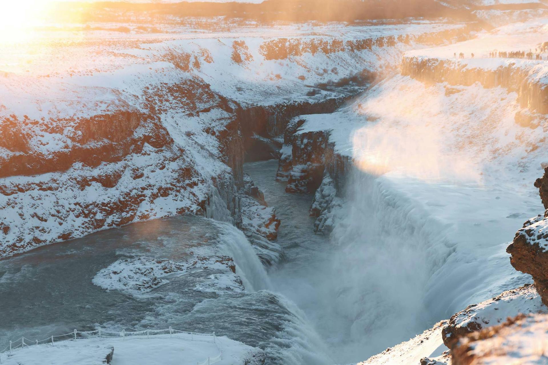 Frozen waterfall in Iceland