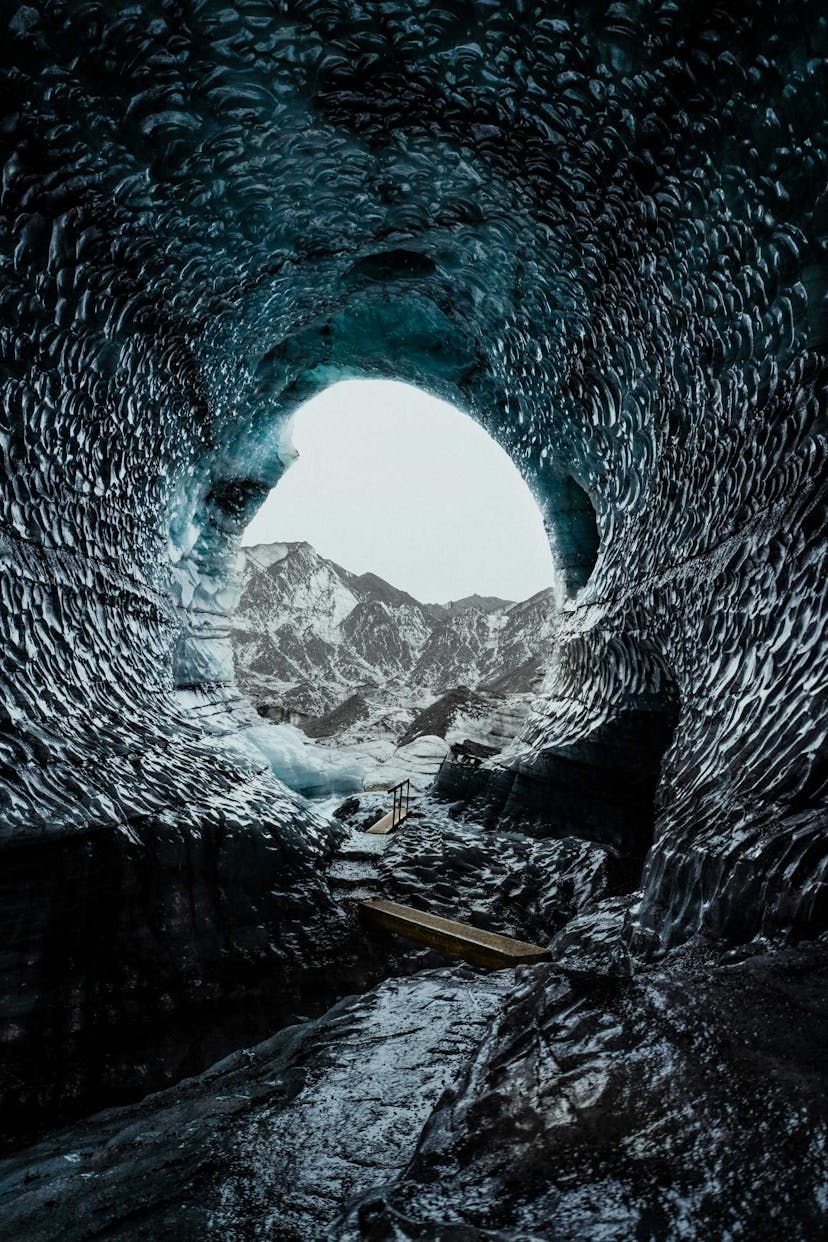 Iceland glacier cave
