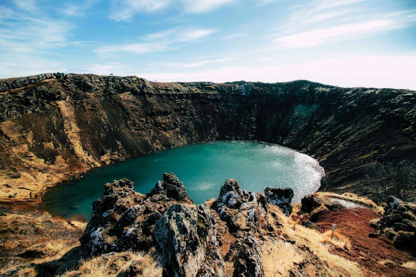 Iceland volcanic crater