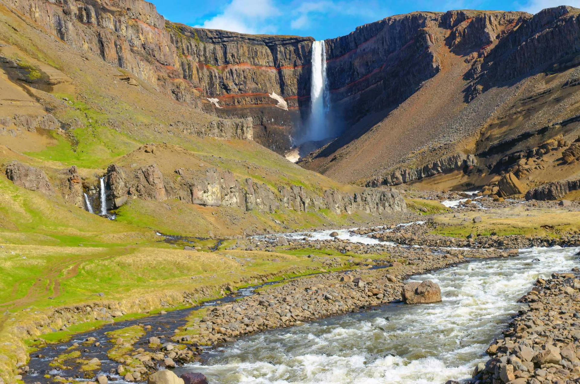 Hengifoss waterfall in iceland