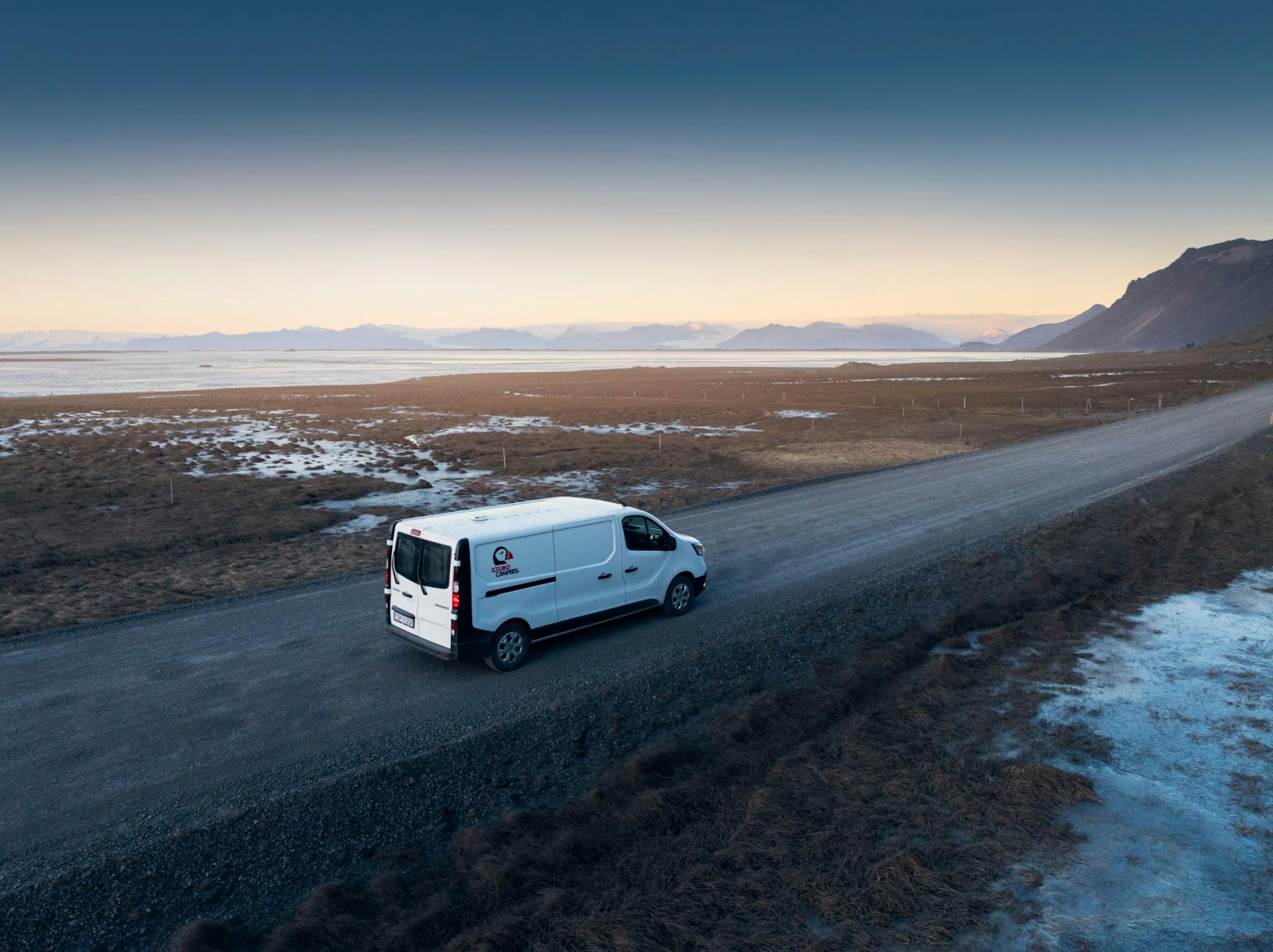 Campervan driving in Iceland