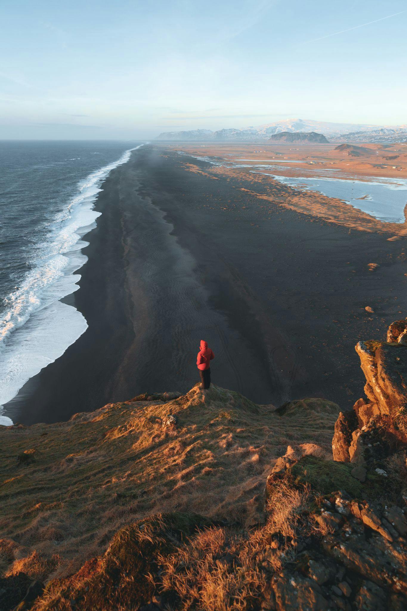 Black sand beach, Iceland, view point