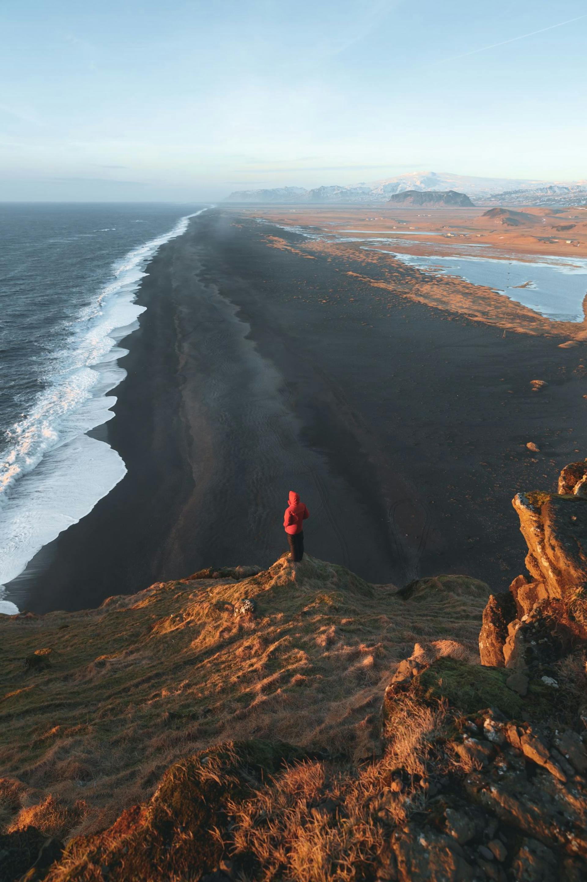 Black sand beach, Iceland, view point