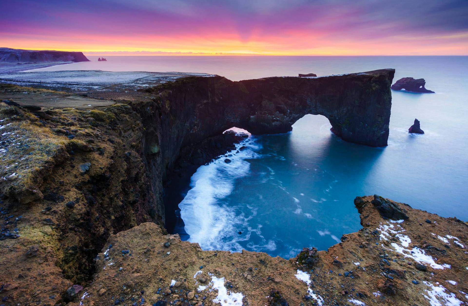 Snaefellsnes peninsula in Iceland at sunset