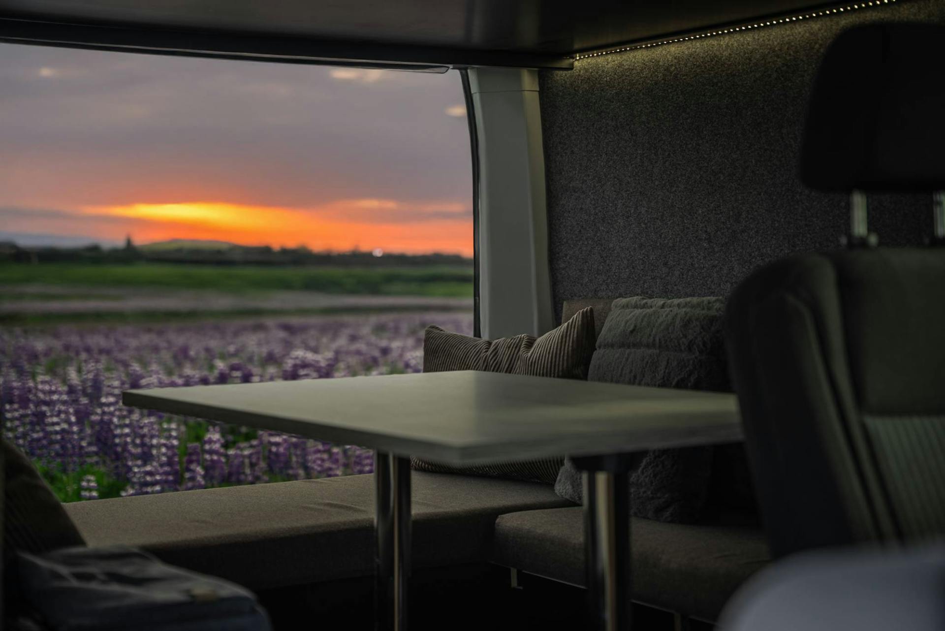 Campervan sunset Iceland