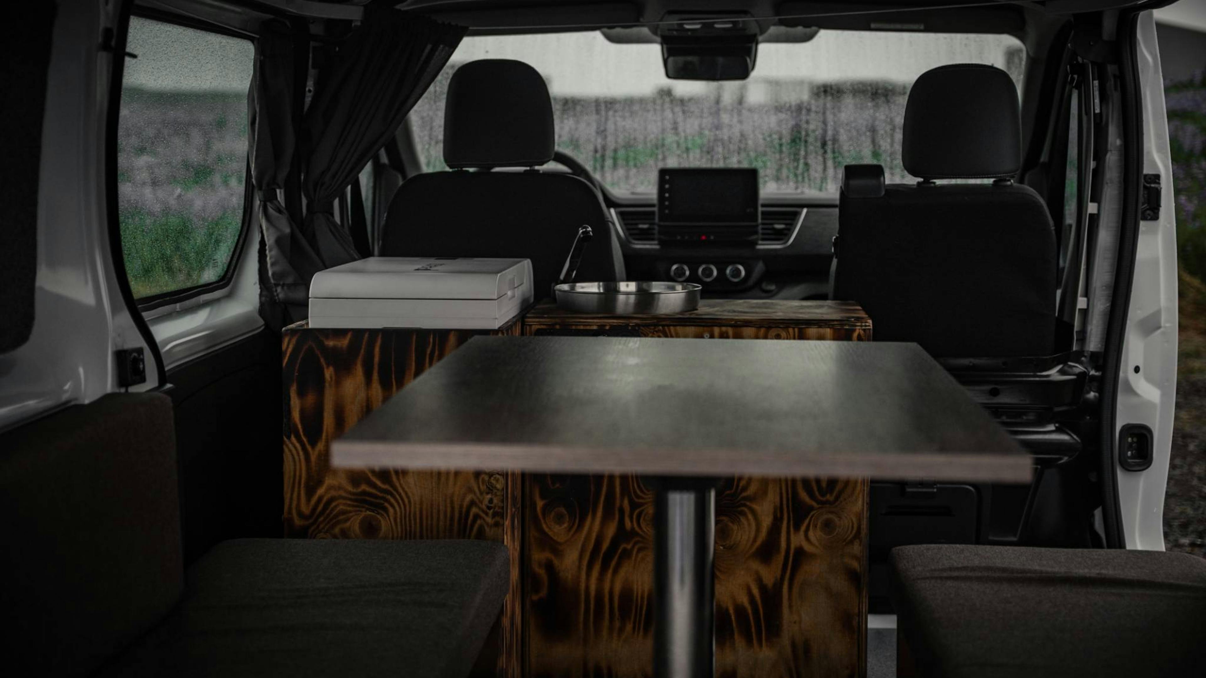 Inside a camper iceland