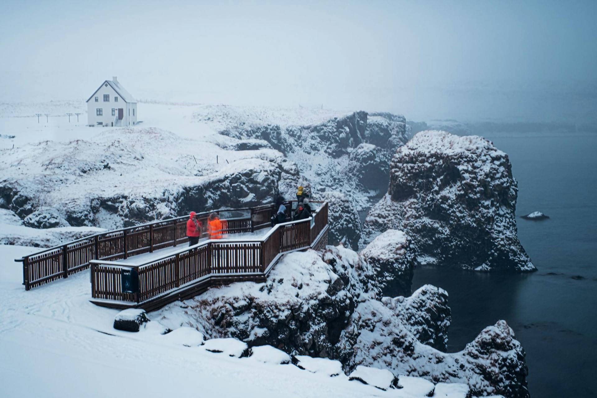 Snow cliff in iceland