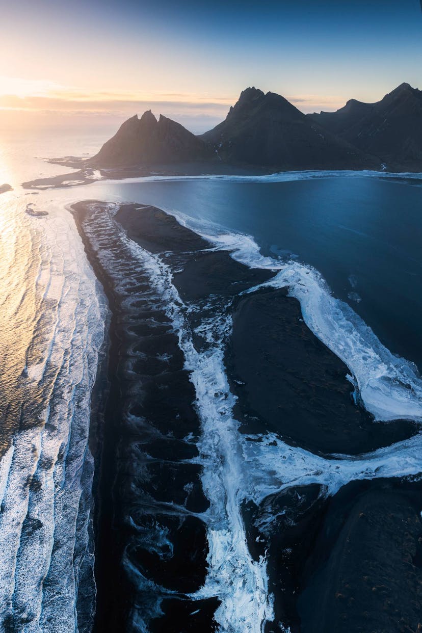 Vestrahorn Stokksnes  sunset