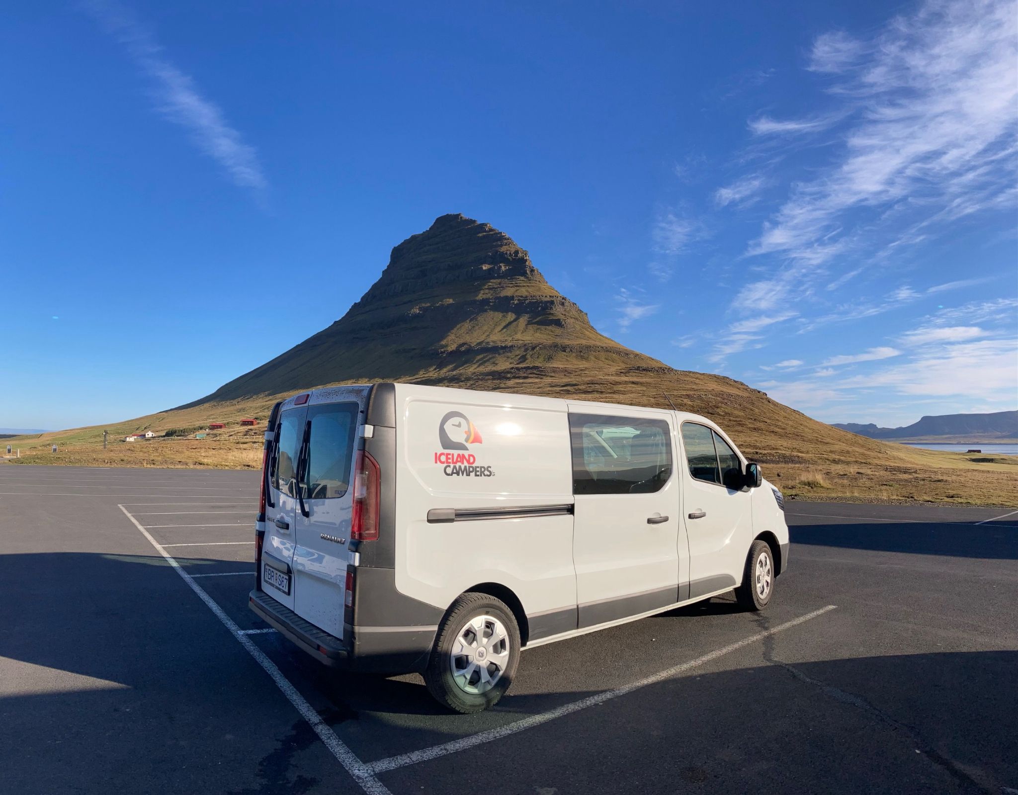 Iceland Campers - Iceland campervan rental. Our logo is inspired by the Icelandic puffin, a symbol of adventure and resilience in the wild landscapes of Iceland. Just like the puffin, our campervans are built for exploration and ready to take you to the heart of Iceland’s natural beauty.