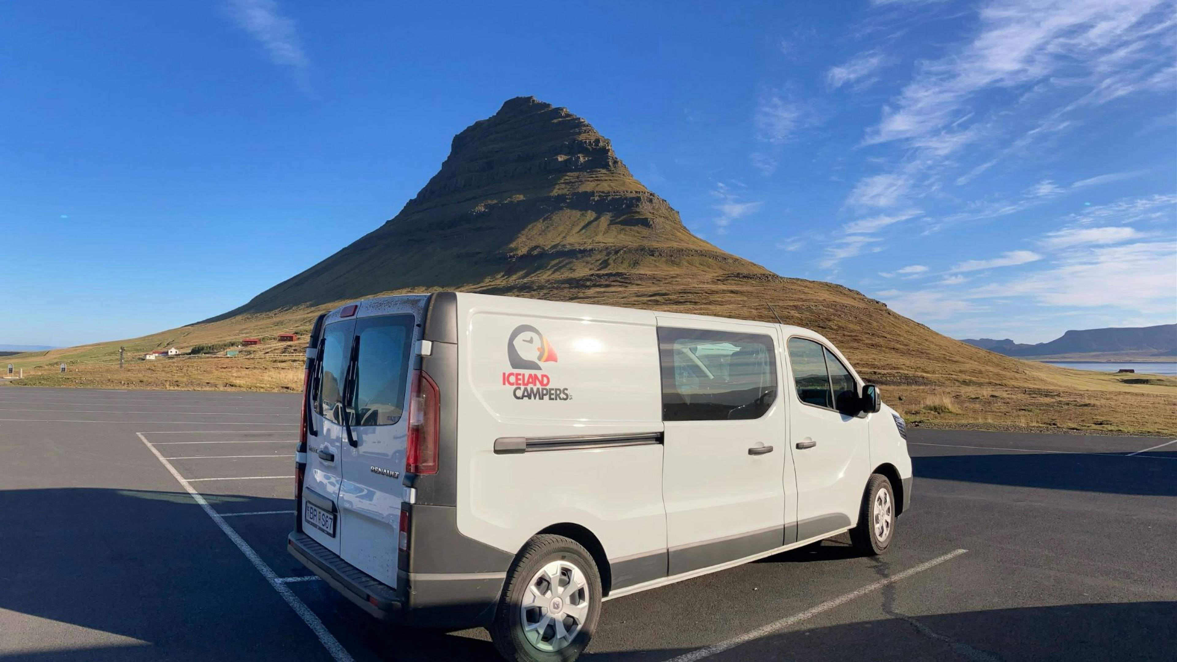 Iceland Campers - Iceland campervan rental. Our logo is inspired by the Icelandic puffin, a symbol of adventure and resilience in the wild landscapes of Iceland. Just like the puffin, our campervans are built for exploration and ready to take you to the heart of Iceland’s natural beauty.