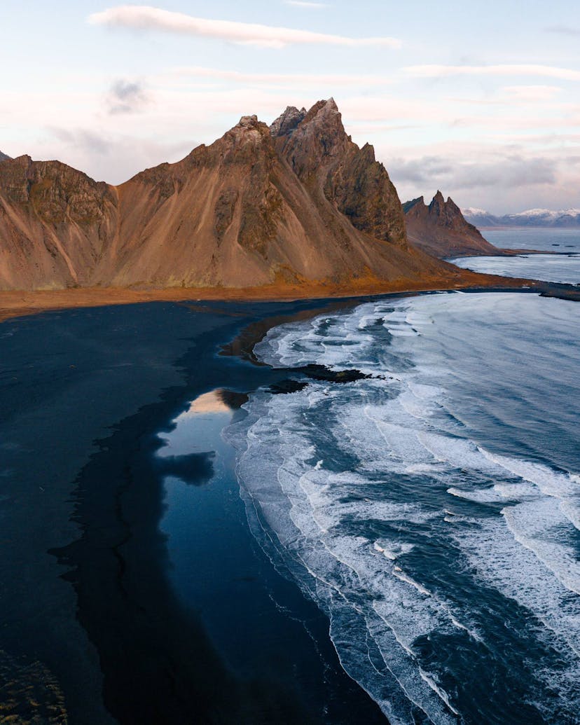 Stokksnes, Black Sand Beach, Iceland.