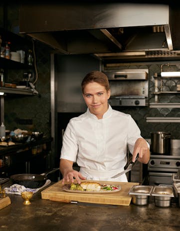 Icelandic chef preparing fresh fish