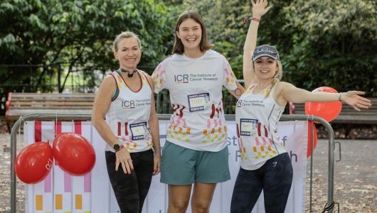 3 women wearing ICR t-shirts posing for the camera