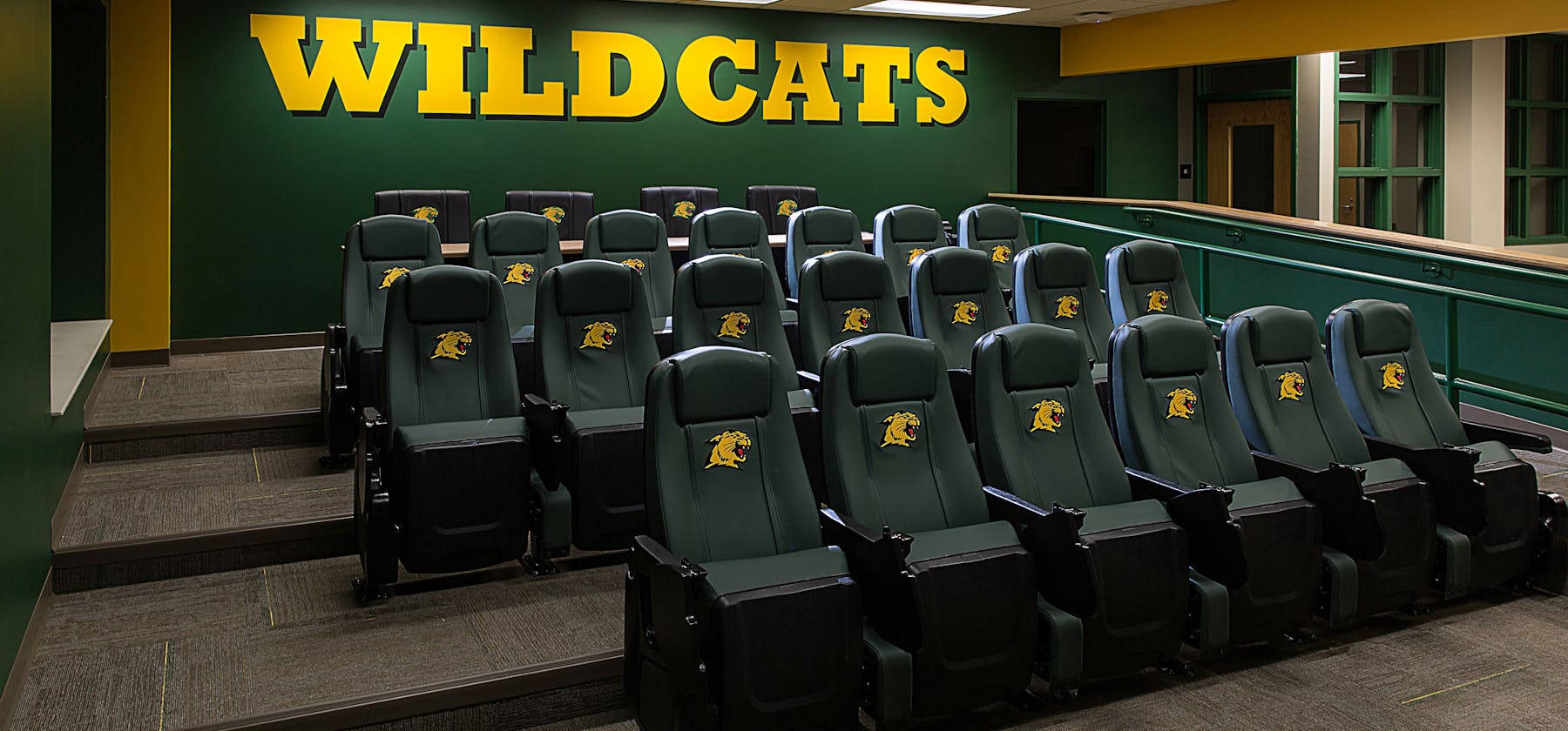 Seating area in Izzo-Marriucci film room.